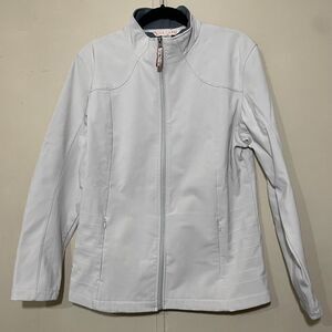 Vintage Nina Capri Jacket Women Large OFF WHITE Zip Up Lined Coat